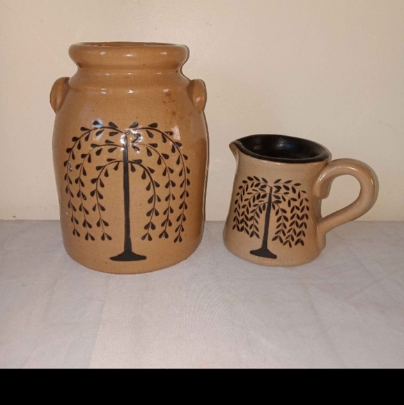 Primitive 2 Pc Crock & Candle Burner - Picture 7 of 7